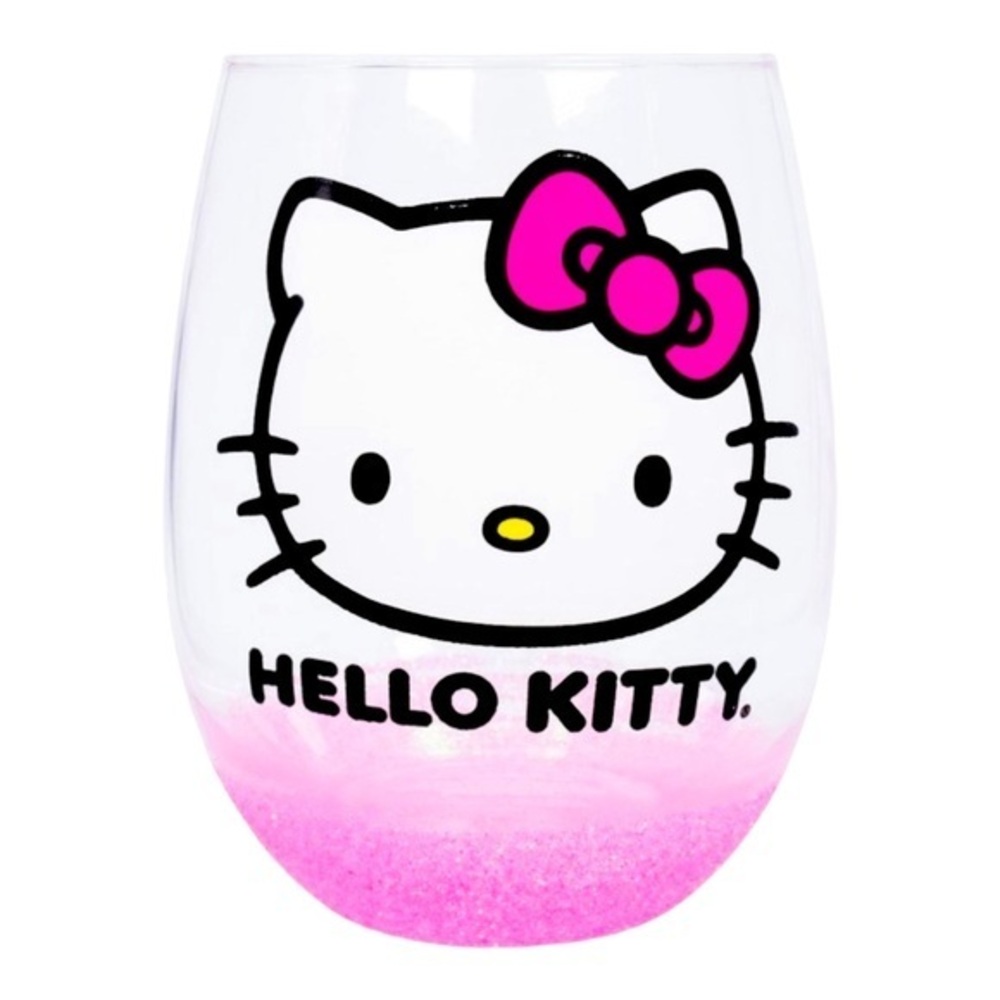 Sanrio Hello Kitty Teardrop Stemless Wine Glass 20oz